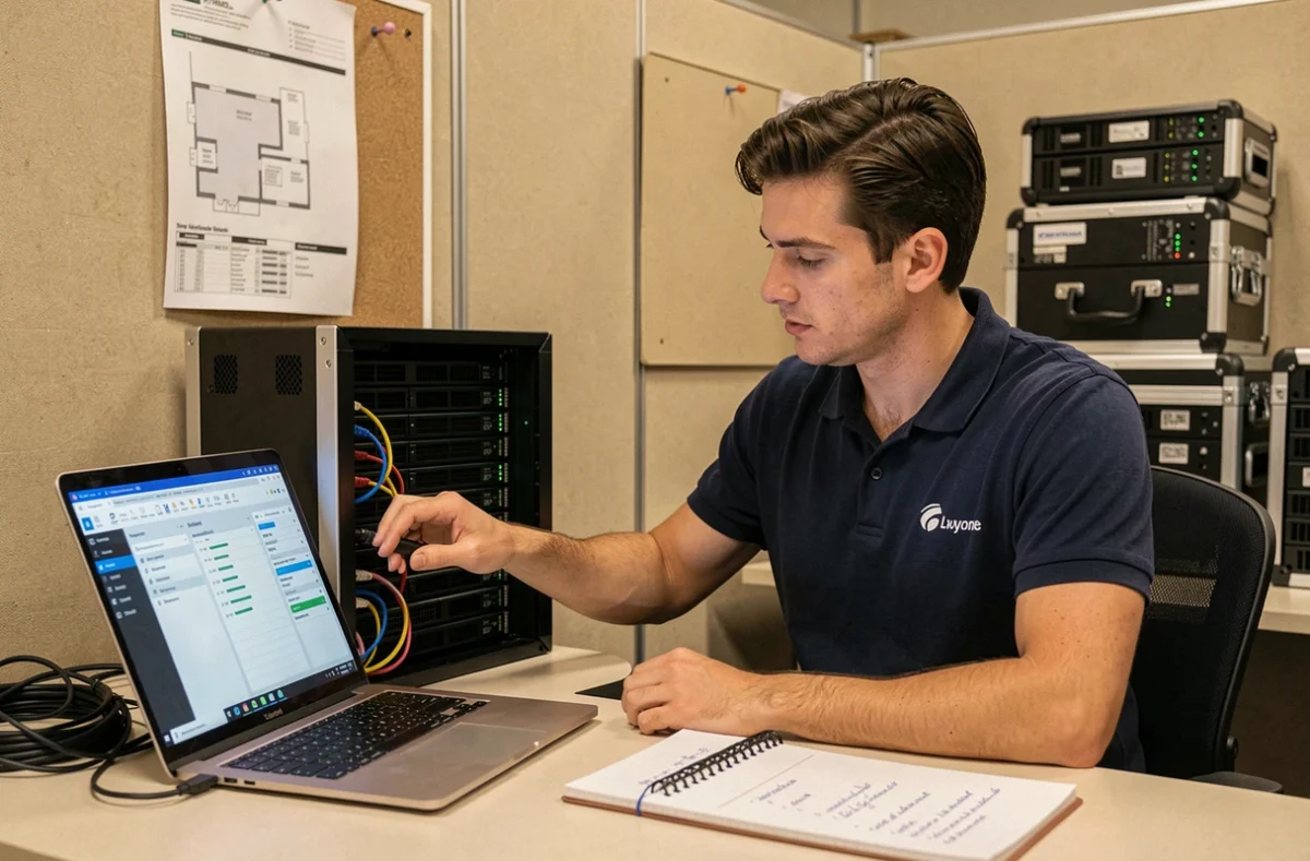 Technicien CIMRA configurant un serveur pour une PME lyonnaise