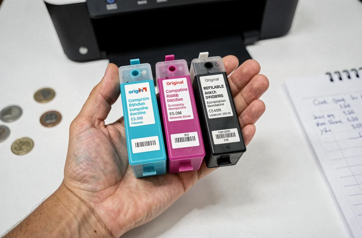 Comparaison de cartouches d'encre originales, compatibles et rechargeables pour réduire les coûts d'impression