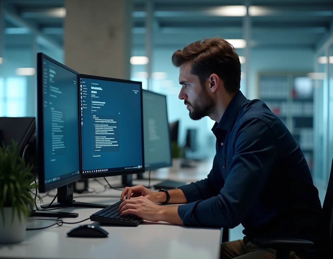 Homme professionnel en train de modifier les paramètres de langue du clavier pour activer les accents espagnols sur Windows