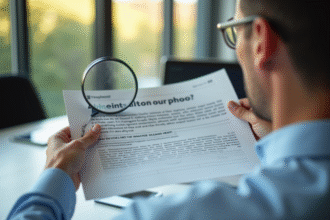 Personne inspectant une photo avec une loupe sur un bureau lumineux