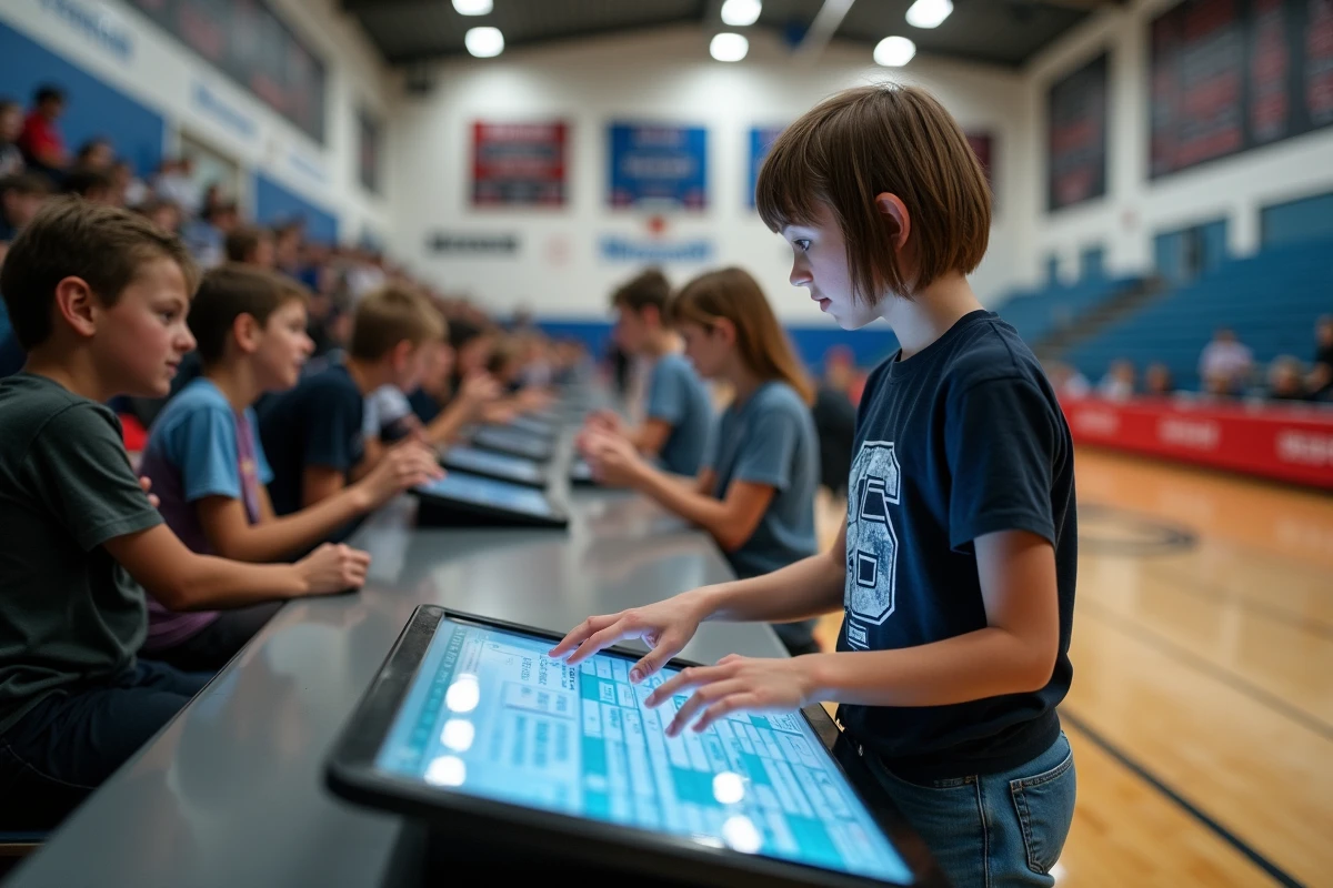Fille adolescente participant à une compétition dans une salle de sport